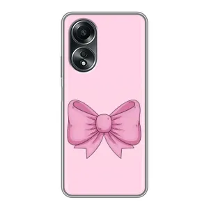 Чехол банты для OPPO A58 (4G) (Розовый бантик)