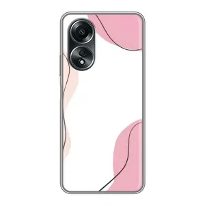 Чехол цветочный дизайн для OPPO A58 (4G) (Розовый фон)