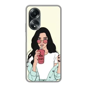 Силіконовый Чохол на OPPO A58 (4G) з картинкой Модных девушек (З напоєм)