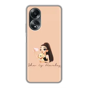 Силіконовый Чохол на OPPO A58 (4G) з картинкой Модных девушек (З собакою)