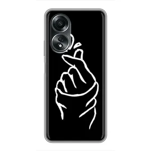 Чохол (Знак сердечка) для OPPO A58 (4G) (Сердечко на чорному)