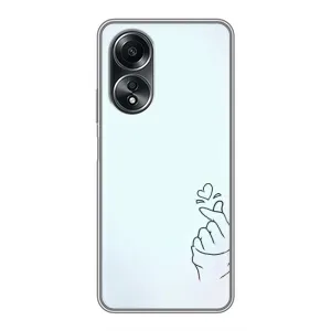 Чехлы (Знак сердечка) на OPPO A58 (4G) (Сердце на голубом)