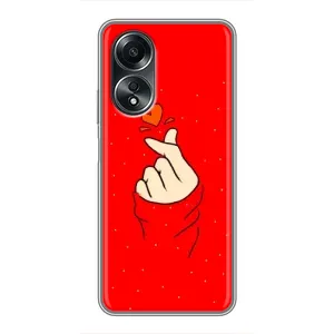 Чохол (Знак сердечка) для OPPO A58 (4G) (Сердечко на червоному)