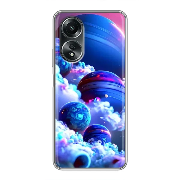 Чехол с рисунком «Синие планеты» для OPPO A58 (4G) Чехол с рисунком «Синие планеты» для OPPO A58 (4G)