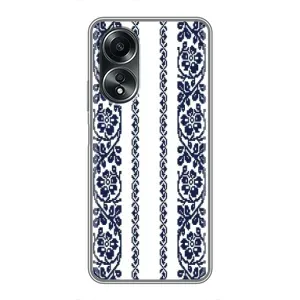 Силиконовый Чехол на OPPO A58 (4G) с картинкой Вышиванки (Синяя вышиванка)
