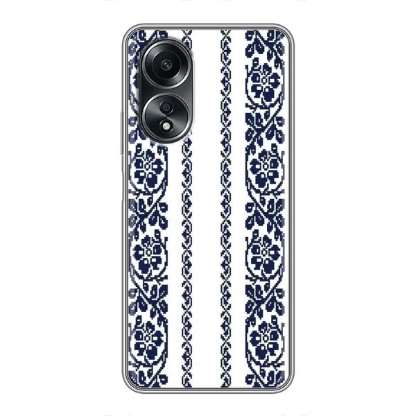 Чехол с рисунком «Синяя вышиванка» для OPPO A58 (4G) Чехол с рисунком «Синяя вышиванка» для OPPO A58 (4G)