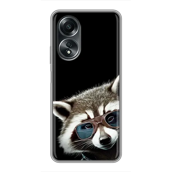 Чехол с рисунком «Стильный Енот» для OPPO A58 (4G) Чехол с рисунком «Стильный Енот» для OPPO A58 (4G)