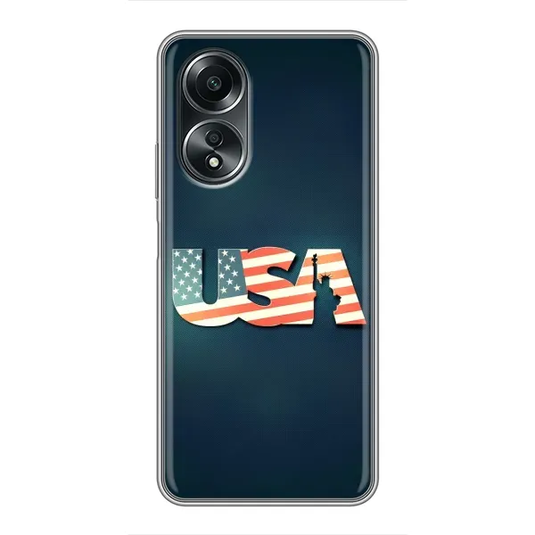 Чехол с рисунком «USA» для OPPO A58 (4G)