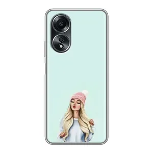 Силіконовый Чохол на OPPO A58 (4G) з картинкой Модных девушек (В шапці)