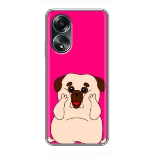 Чохол (ТПУ) Милі песики для OPPO A58 (4G) (Веселий Мопсік)