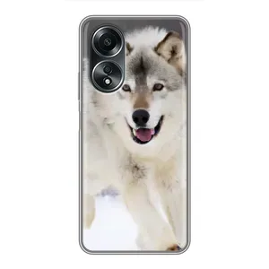 Чохол з Вовком на OPPO A58 (4G) (Вовк біжить по снігу)