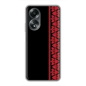 Силиконовый Чехол на OPPO A58 (4G) с картинкой Вышиванки (Вышиванка на черном)