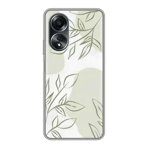 Чехол цветочный дизайн для OPPO A58 (4G) (Зелёный дизайн)