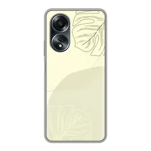 Чехол цветочный дизайн для OPPO A58 (4G) (Зелёный фон)