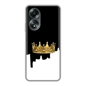 Чохол (Корона на чорному фоні) для Оппо А58 (4G) (Золота корона)