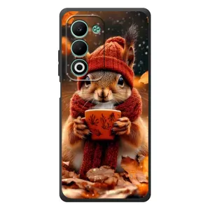 Печатный чехол «Зверята с кофе» для OPPO A5m (Белка с кофе)