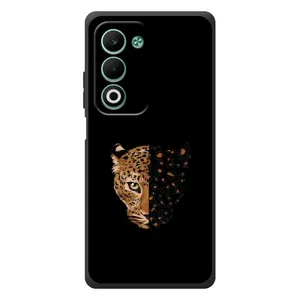 Чехол с леопардовым принтом на OPPO A5m (Леопард на черном)