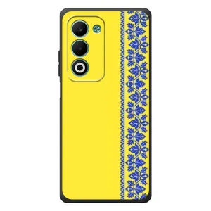 Силиконовый Чехол на OPPO A5m (Вышиванка на желтом)