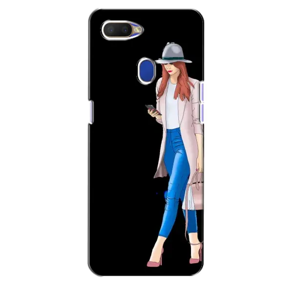 Чехол с рисунком «Девушка со смартфоном» для OPPO A5s