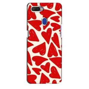 Чехлы с тематикой "Маленькие Сердечки" на Oppo A5s (Красные сердечка)