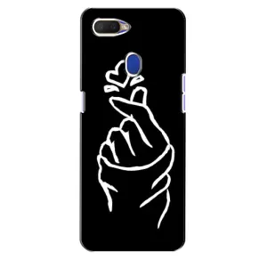 Чехлы (Знак сердечка) на Oppo A5s (Сердце на черном)