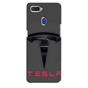 Силиконовый бампер с картинкой машины на Oppo A5s (Logo TESLA)