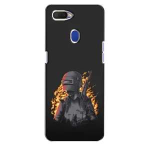 Силиконовый чехол с картинкой "Герой Pubg" на Oppo A5s (В огне)