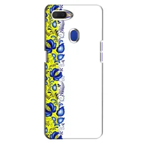 Силиконовый Чехол на Oppo A5s с картинкой Вышиванки (Желто-синяя вышиванка)