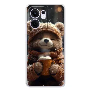 Друкований чохол 'Звірята з кавою' для OPPO A5x 5G (Ведмедик з кавою)