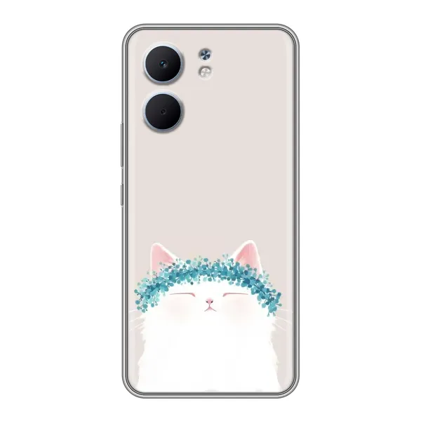 Чехол с рисунком «Белый котик» для OPPO A5x
