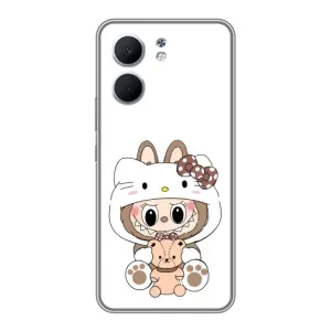 Чехол с принтом Лабубу для OPPO A5x (Белый Лабубу)