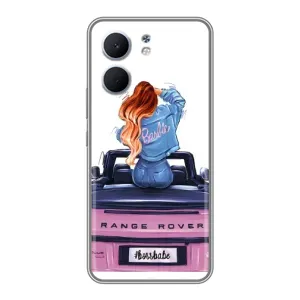 Силиконовый Чехол на OPPO A5x с картинкой Стильных Девушек (Девушка на машине)