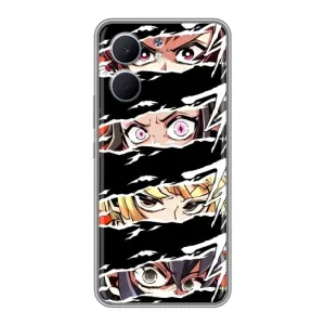 Силіконові чохлі з очіма Anime для Оппо A5x (Очі на чорному)