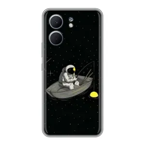 Силиконовый Чехол с принтом "Космонавты" на OPPO A5x (Космонавт на рыбалке)