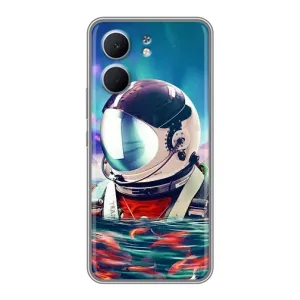 Силиконовый Чехол с принтом "Космонавты" на OPPO A5x (Космонавт в воде)