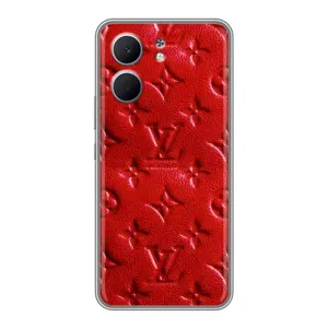 Текстурный Чехол Louis Vuitton для Оппо A5x (Красный ЛВ)