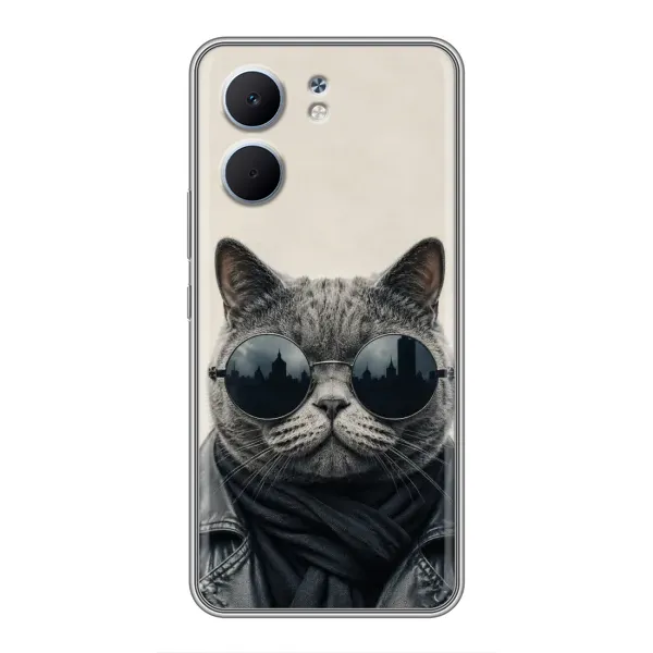 Чехол с рисунком «Модный кот» для OPPO A5x
