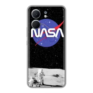 Силиконовый бампер с принтом "Наса" на OPPO A5x (Nasa на луне)