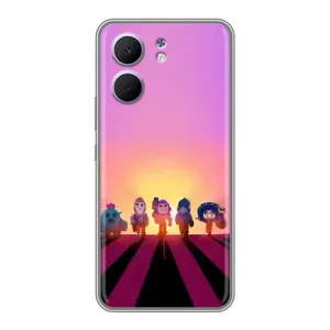 Силіконовый Чохол на OPPO A5x з картинкою Brawl Stars (Персонажі на заході сонця)