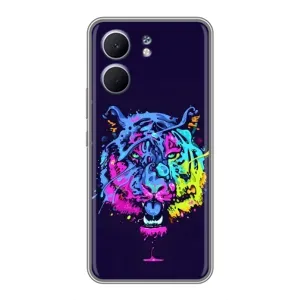Силиконовый бампер с картинкой животных для OPPO A5x (Тигр-Арт)