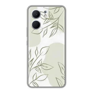 Чехол цветочный дизайн для OPPO A5x (Зелёный дизайн)