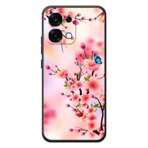 Чехол с принтом САКУРЫ на OPPO A6 Pro (Бабочки на сакуре)