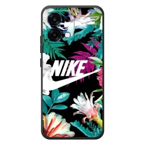 Силиконовый Чехол на OPPO A6 Pro с картинкой Nike (Цветочный Nike)