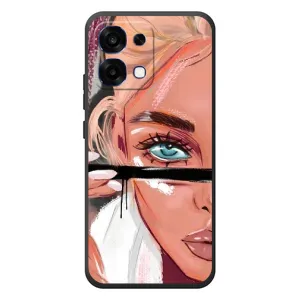 Силіконовый Чохол на OPPO A6 Pro з картинкой Модных девушек (Дівчина та вії)