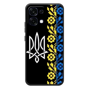 Силиконовый Чехол на OPPO A6 Pro (Герб и вышыванка)