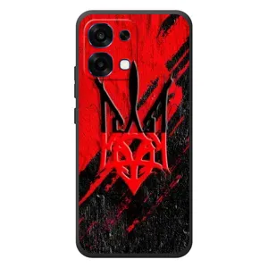 Чехлы УПА (Красно-Чёрный) на OPPO A6 Pro (Герб в цвете УПА)