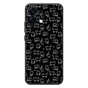 Чехол на тематику: Коты для OPPO A6 Pro (Котики на черном)