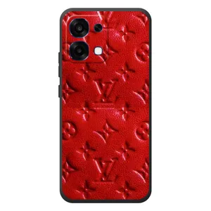 Текстурный Чехол Louis Vuitton для ОПО R6 Про (Красный ЛВ)
