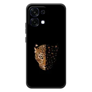 Чохол з леопардовим принтом на OPPO A6 Pro (Леопард на чорному)