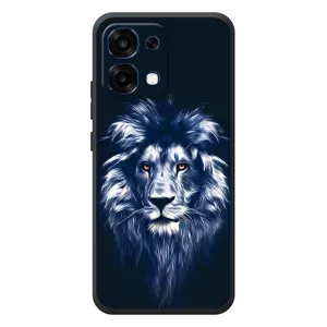 Чехол с картинкой на OPPO A6 Pro (Лев - синий)